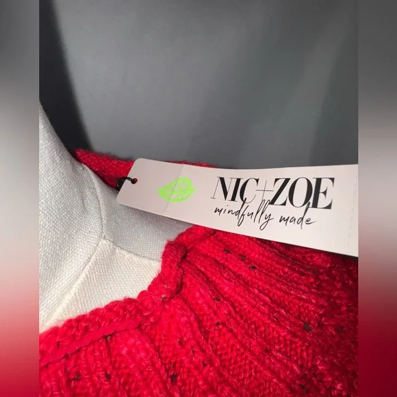 NWT NIC+ZOE Femme Cable Sweater - Picture 7 of 9